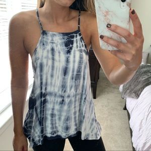 Navy/White Tie Dye Tank
